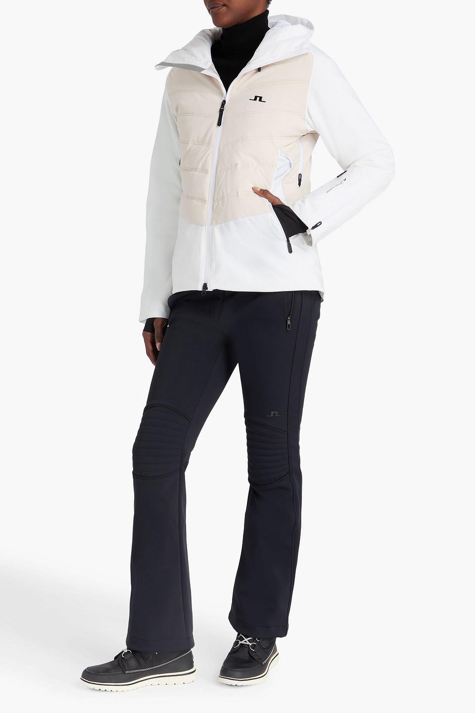 Zweifarbige gesteppte skijacke 