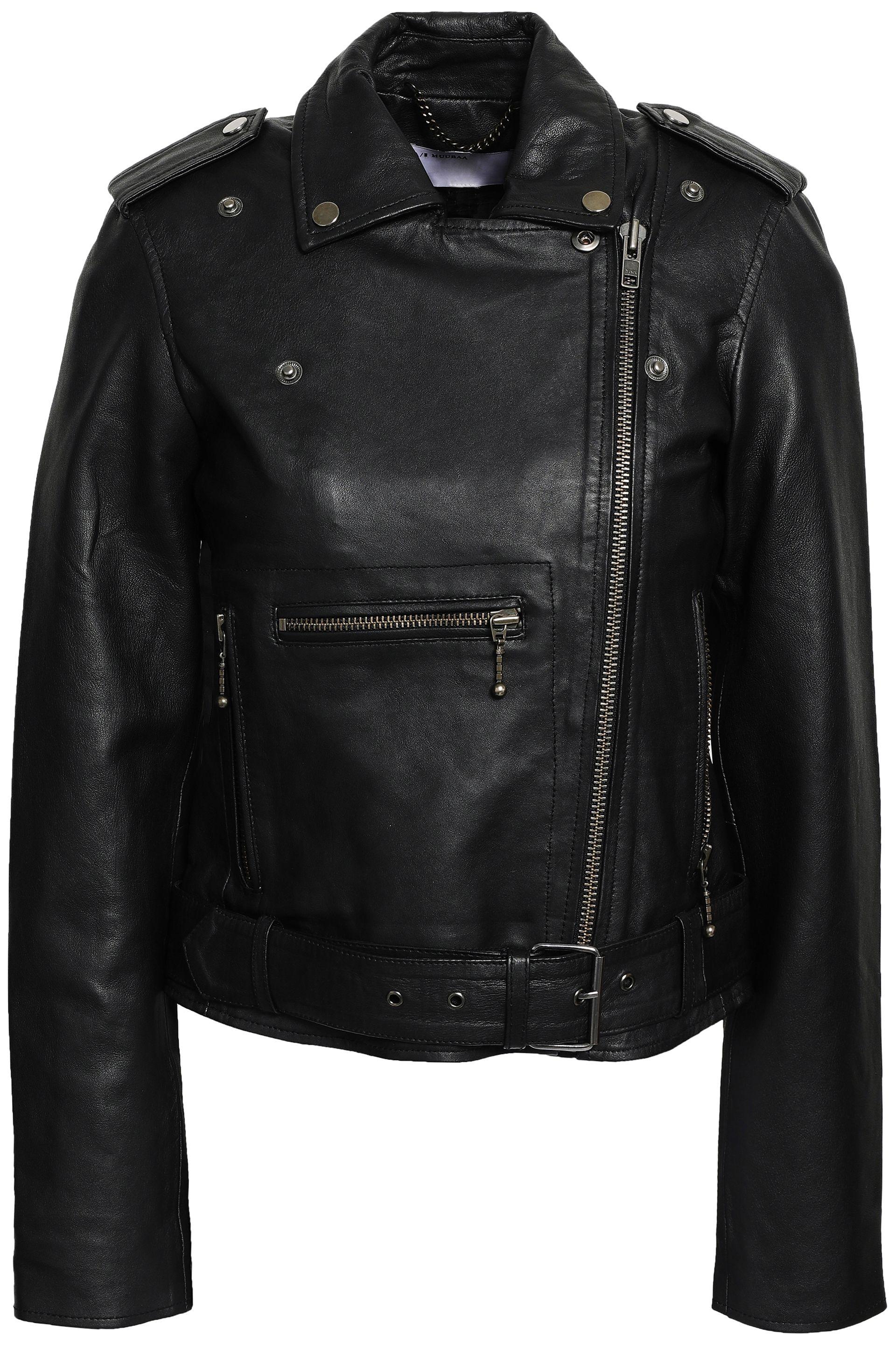 Muubaa Leather Biker Jacket Black - Lyst