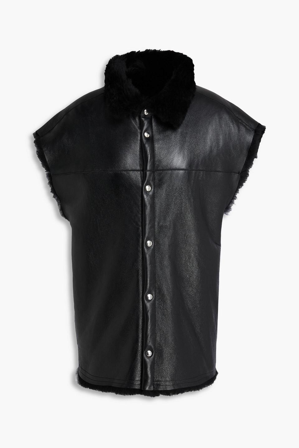 IRO Shearling Vest in Black Lyst UK