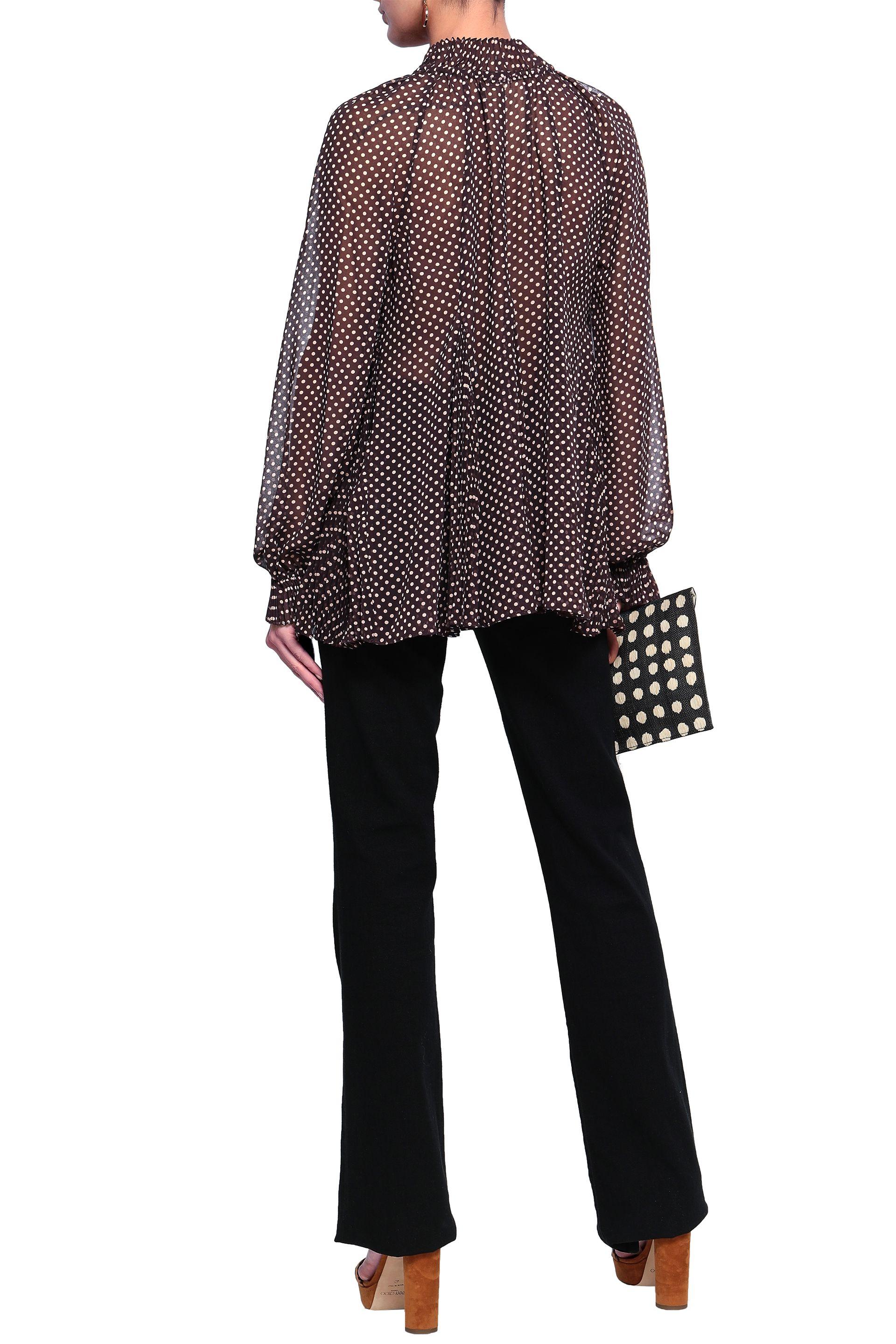 burgundy polka dot blouse