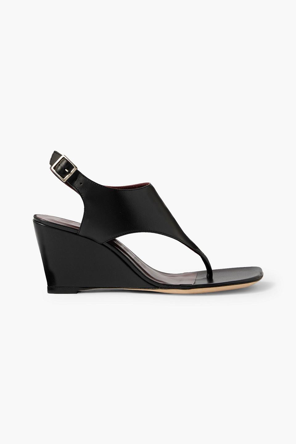w w w .ls- nude imagesize:960x1440 STAUD Women&#180;s Black Alex Leather Wedge Sandals heels - heels