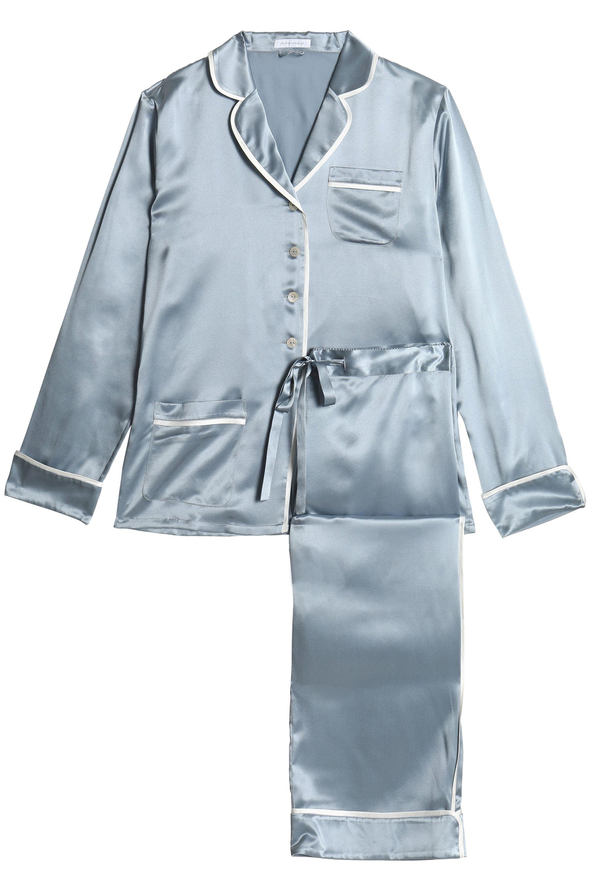 baby blue silk pyjamas