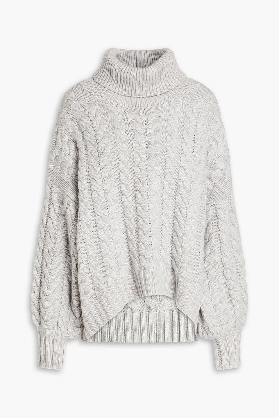 N.Peal Cashmere Oversized Cable-knit Cashmere Turtleneck Sweater in White |  Lyst