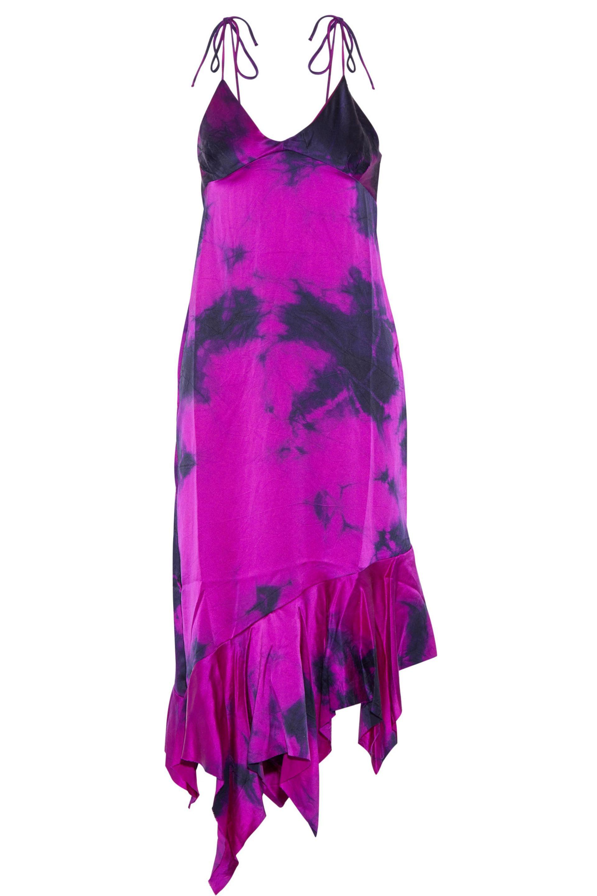 Lyst Marques'Almeida Silk Tie Dye Dress in Purple