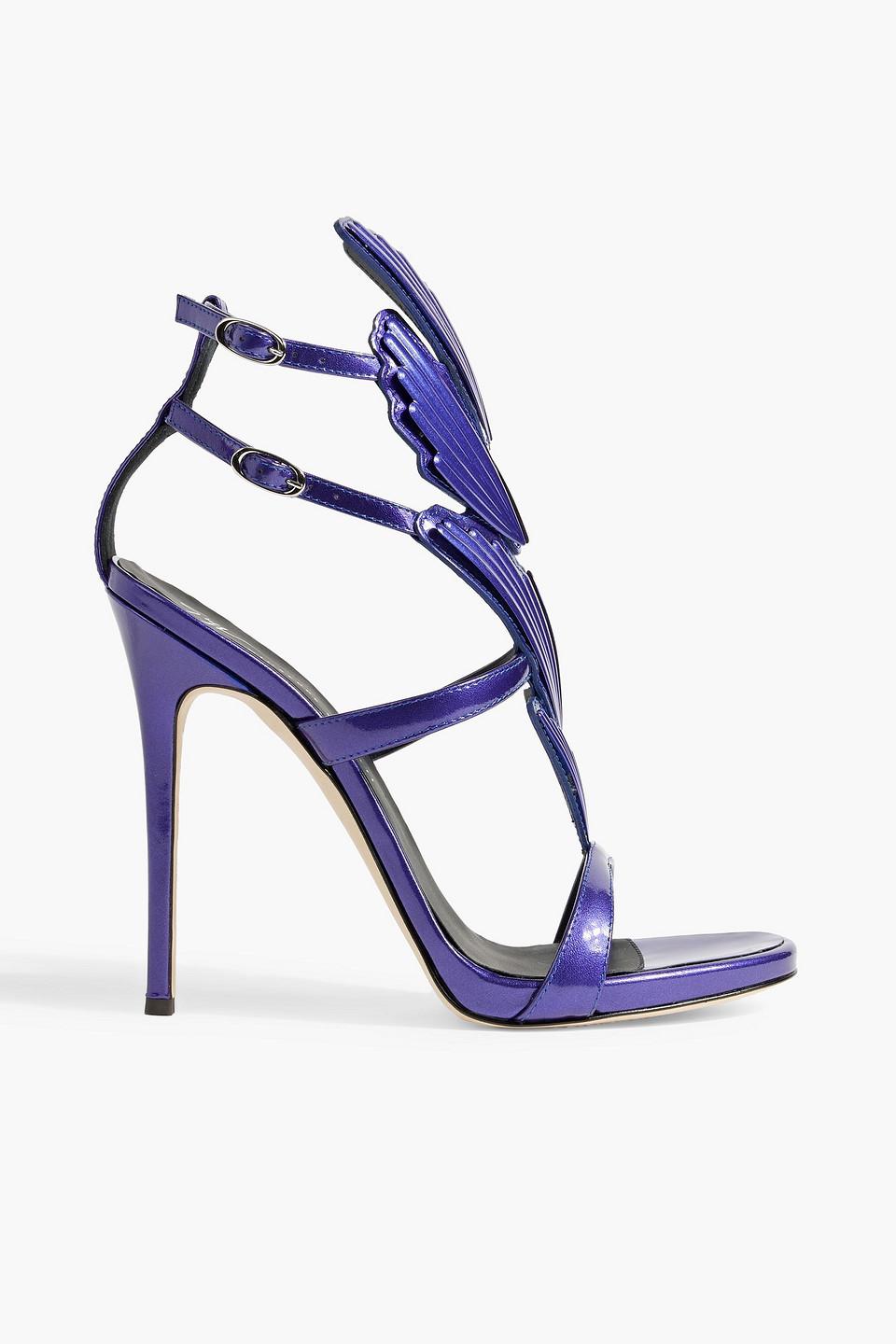 Giuseppe Zanotti Cruel Appliquéd Patent-leather Sandals in Blue | Lyst
