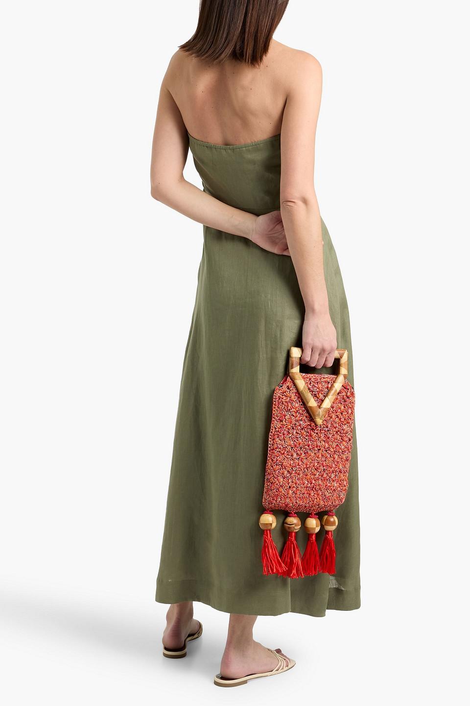 girls mint green dress Perfect Stranger Claire Linen Halter Mini Khaki main image 0