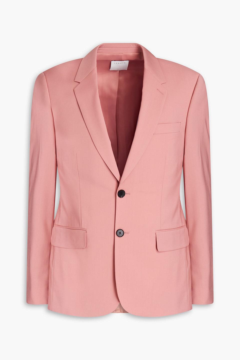 Sandro Wool-crepe Suit Jacket in Pink for Men | Lyst