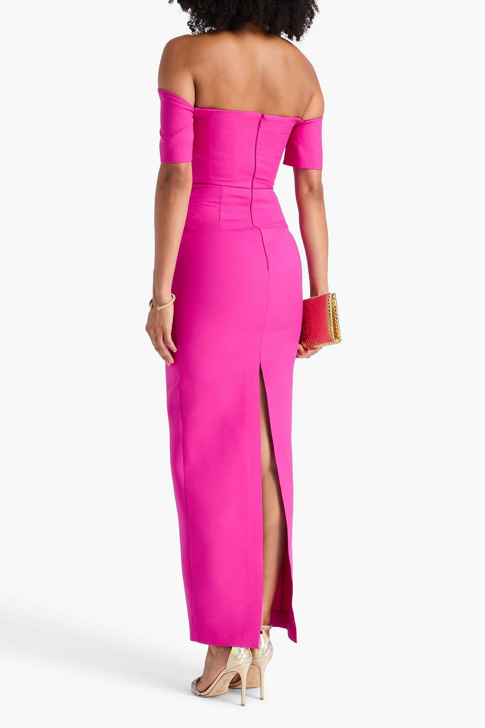strapless open back dress Made to Measure Black and Pink Dress