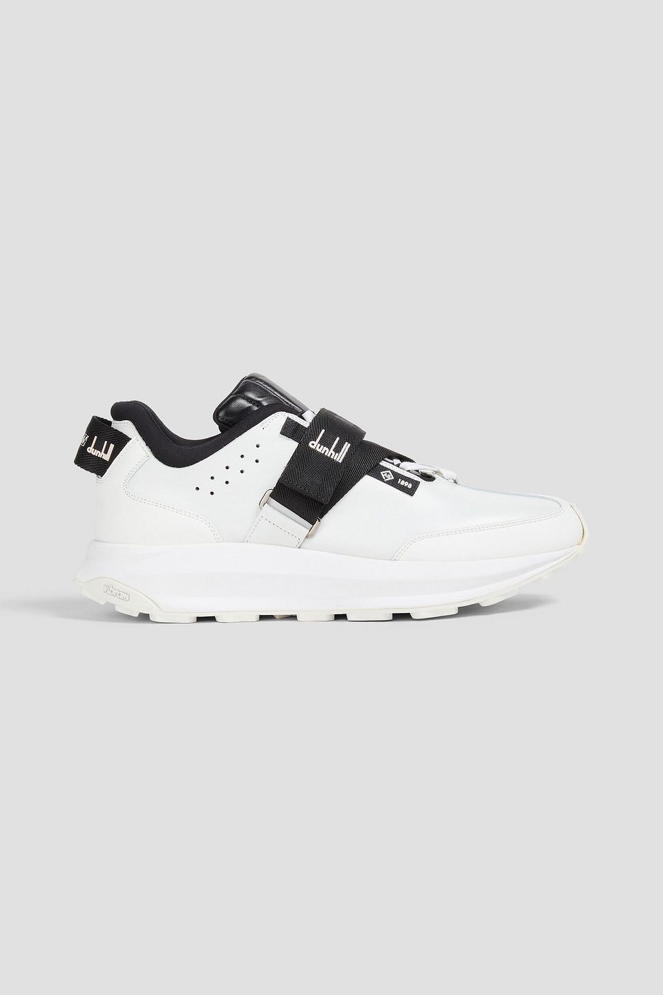 dunhill Aerial Strap Two-tone Perforated Leather Sneakers in  display picture 2