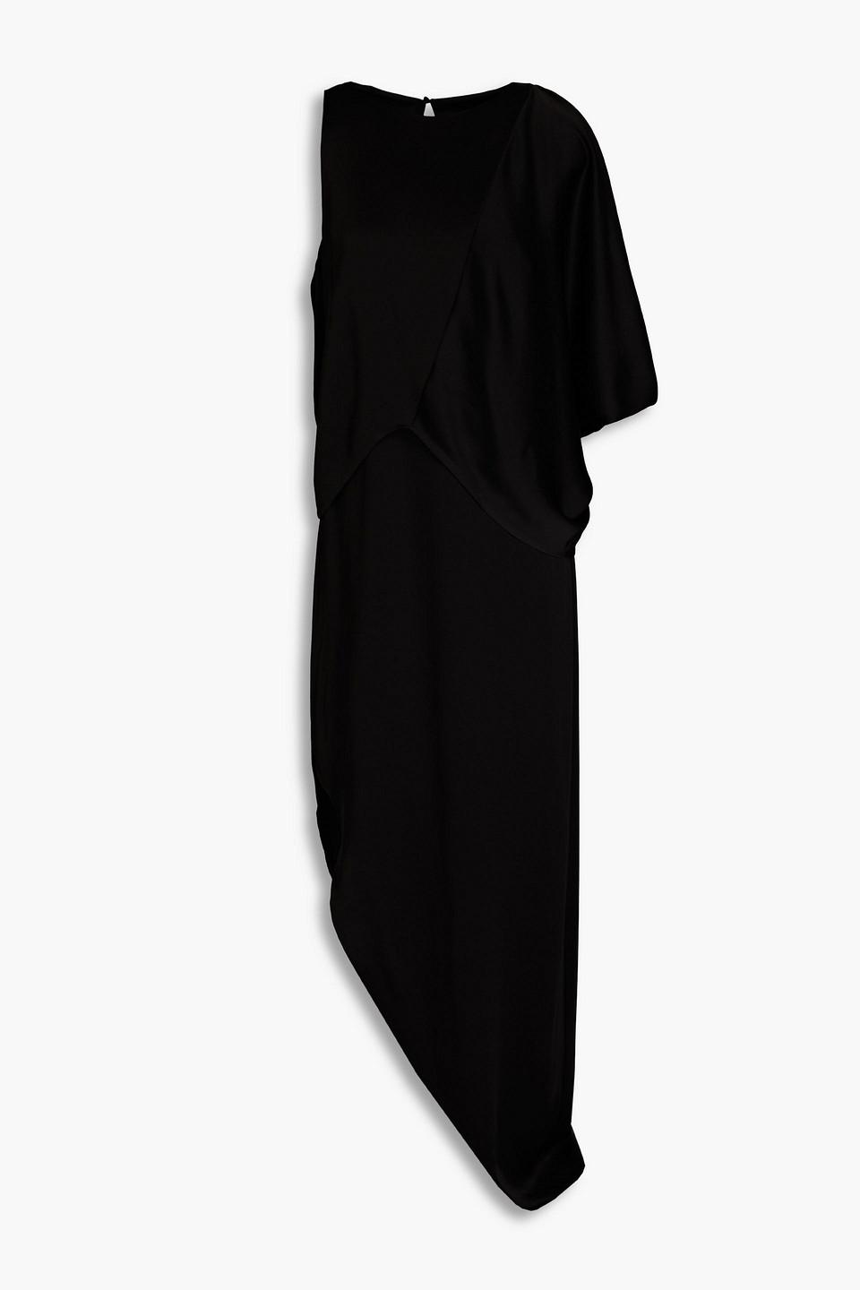 Roselie | Draped Satin Maxi Dress - Pine