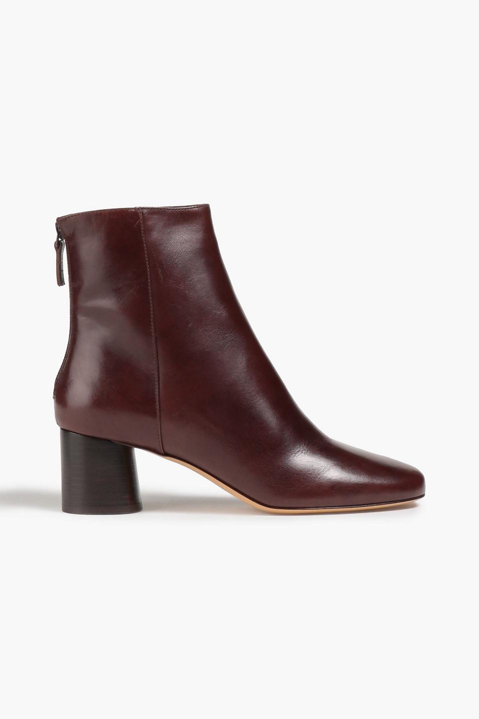 Sandro Camilla Leather Ankle Boots in Brown | Lyst UK