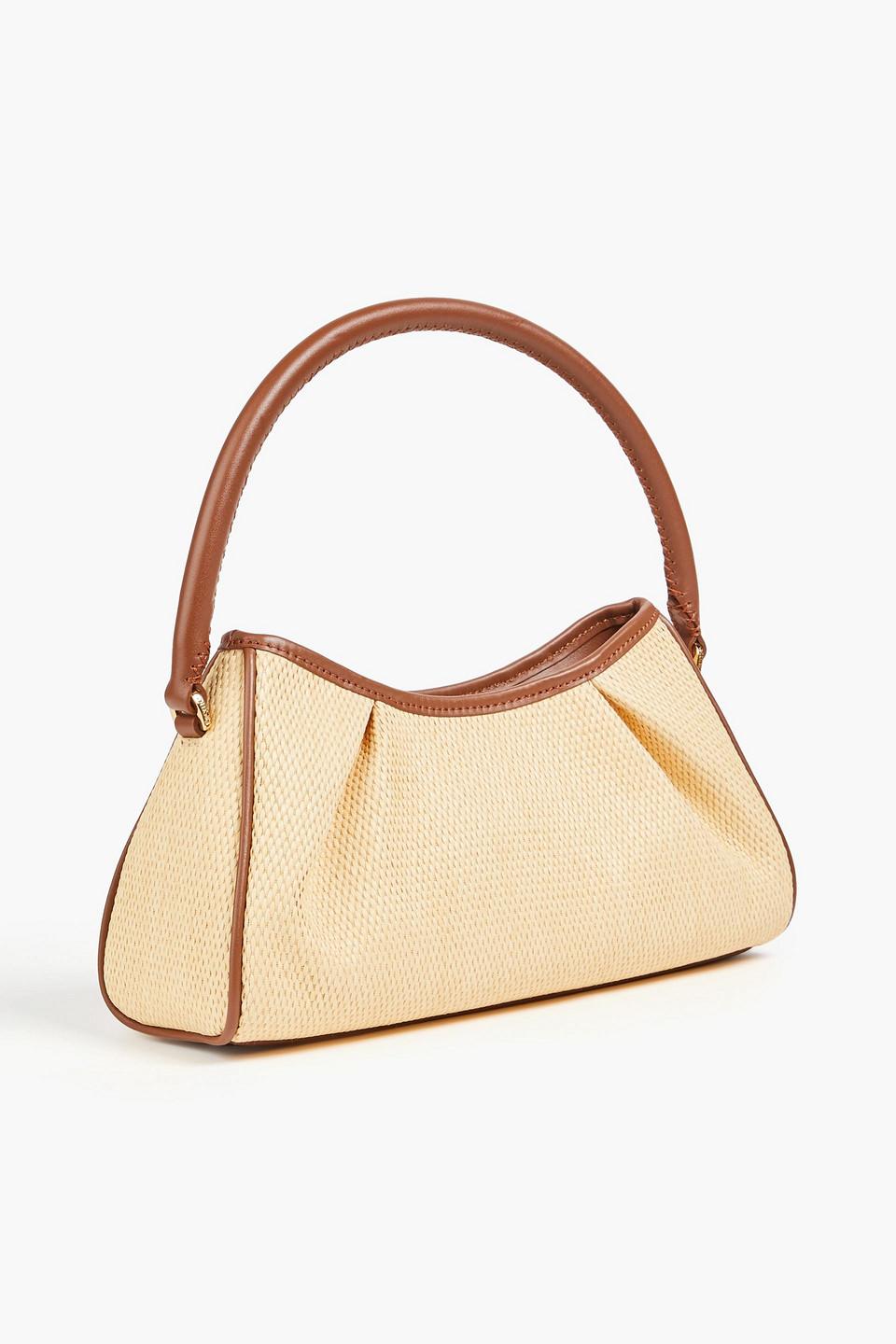 Elleme Dimple Leather And Raffia Shoulder Bag in Metallic