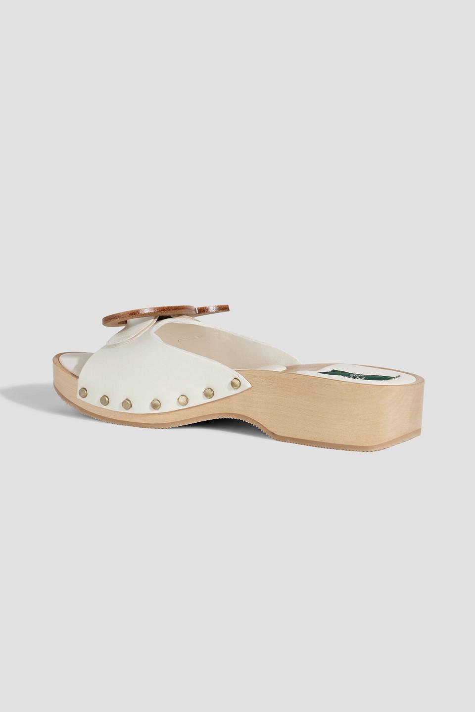 PUCCI Appliquéd Leather Mules in White Lyst