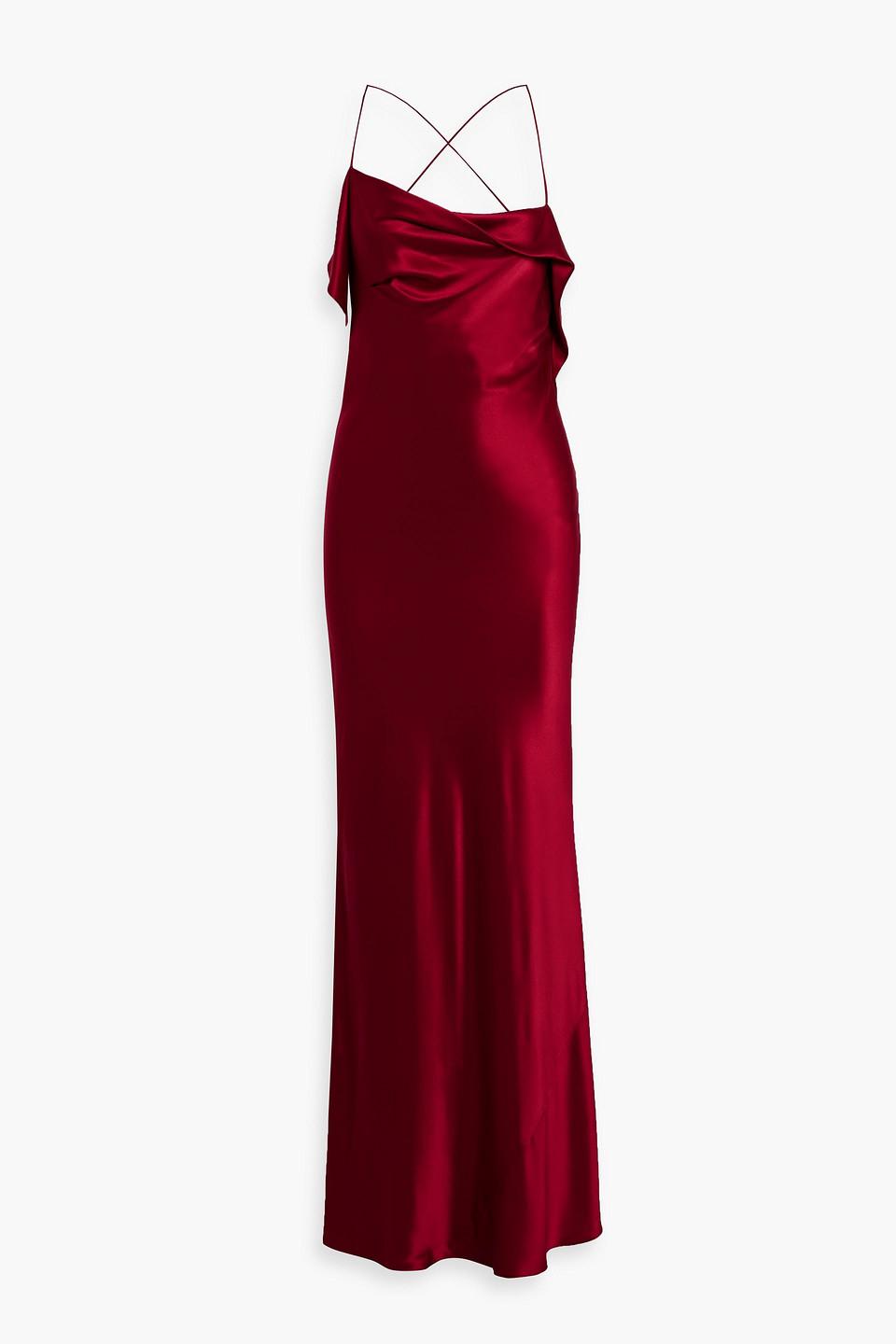 open lace back dress Asymmetrical Gathered Gown main image 0