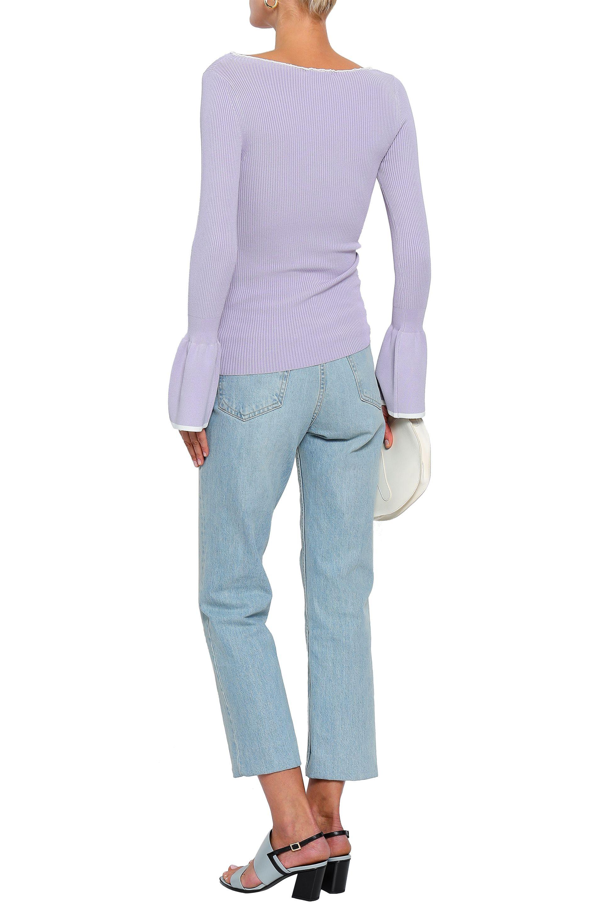 Sandro Synthetic Ribbedknit Sweater Lilac in Purple Lyst