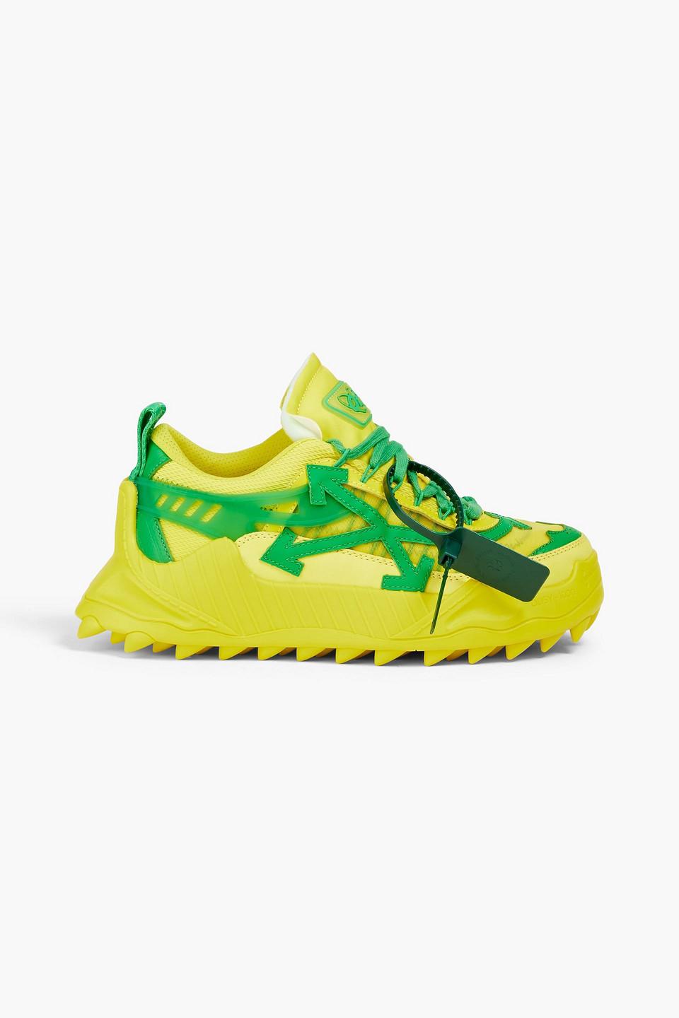 Off-White c/o Virgil Abloh Odsy-1000 Mesh And Leather Sneakers in Yellow |  Lyst