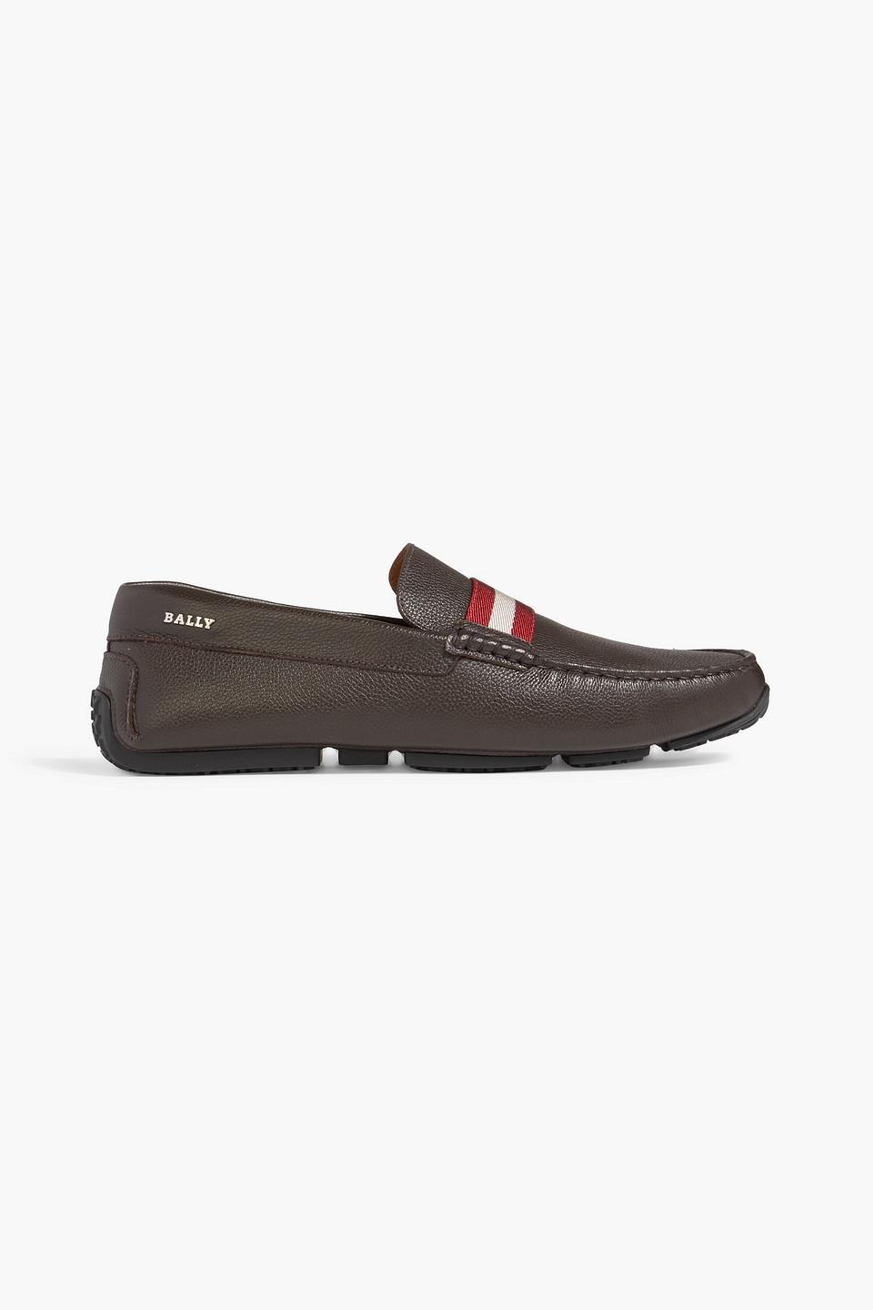 BALLY PEARCE BURGUNDY SUEDE WEB LETTERIG LOGO DRIVING LOAFERS US 10.5 D 43.5 Bally Pearce Suede Drivers Burgendy Vine Mens Size 10d for  main image 3