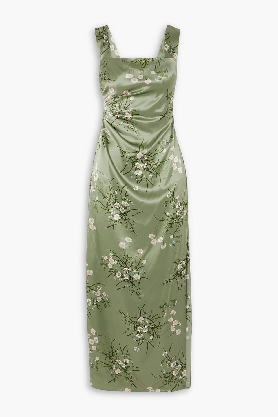Reformation Earl Draped Floral-print Silk-charmeuse Maxi Dress in Green | Lyst Reformation Earl Draped Floral-print Silk-charmeuse Maxi Dress in Green | Lyst