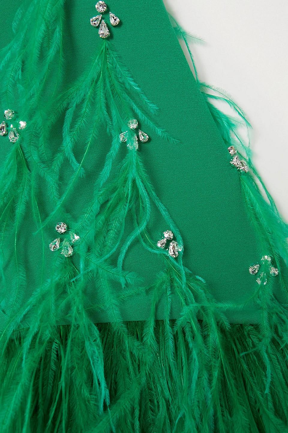 green emerald velvet dress AMANDA GOWN GREEN EMBROIDERED TULLE – HUISHAN ZHANG