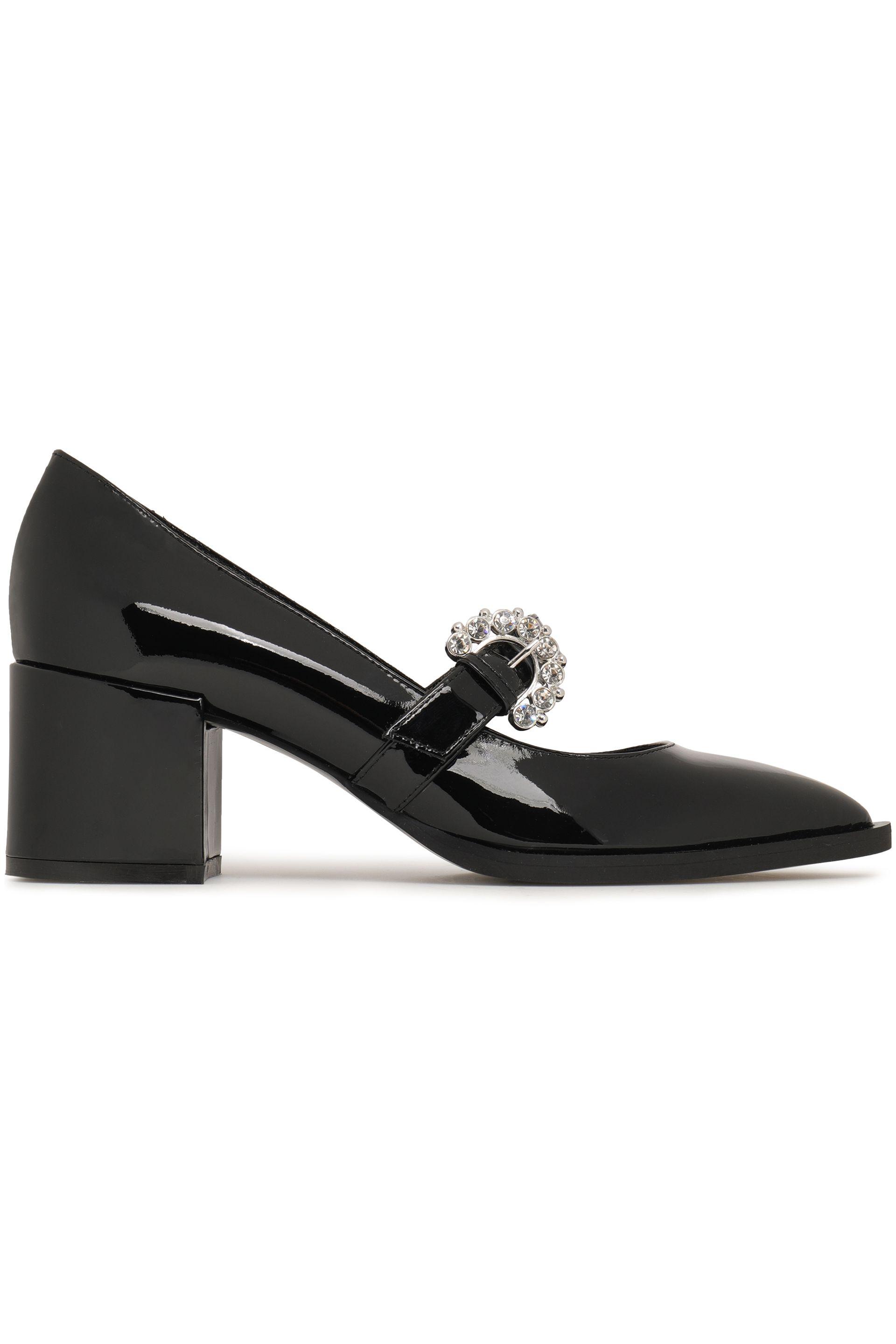 McQ Crystal-embellished Patent-leather Mary Jane Pumps Black - Lyst