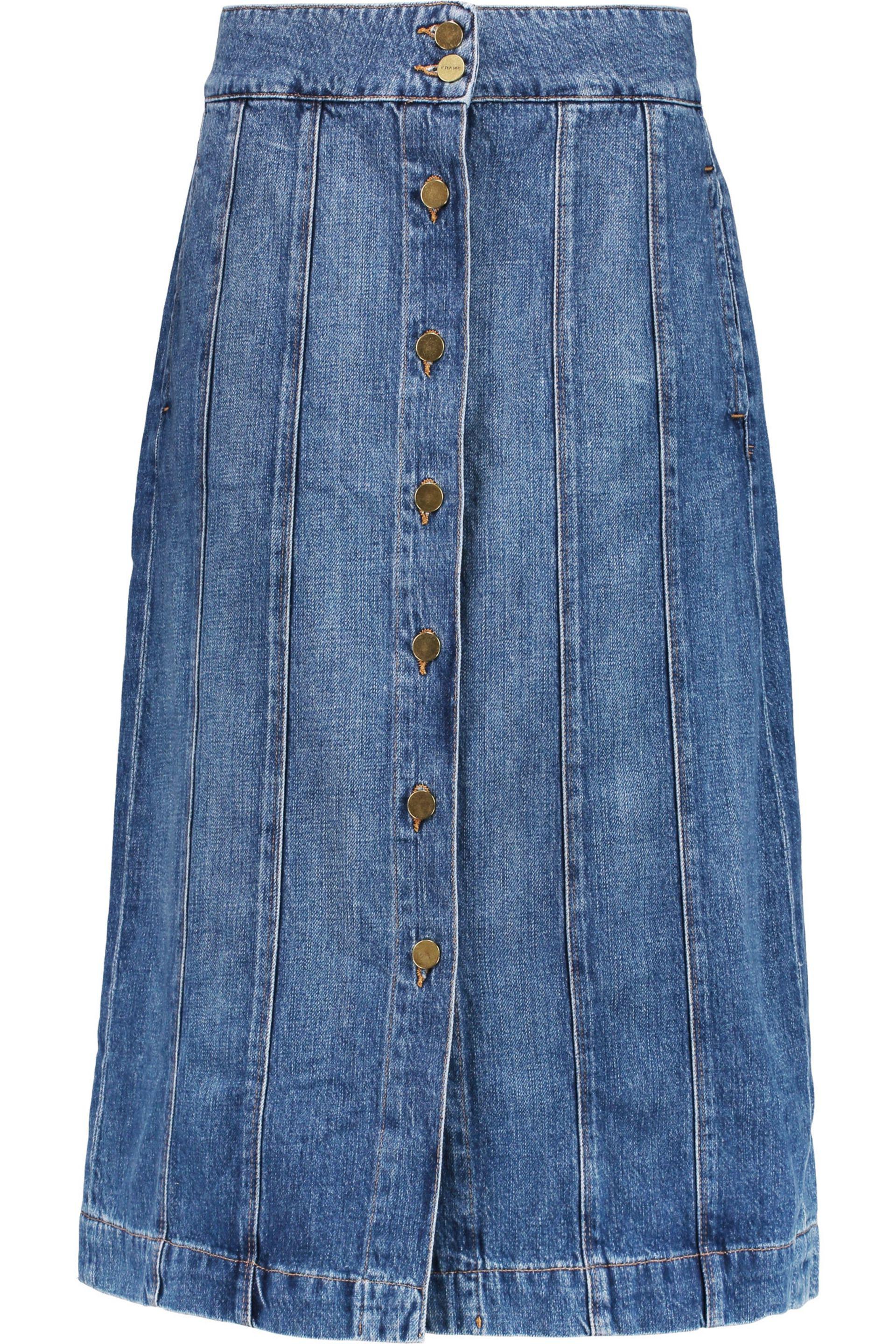 frame denim midi skirt