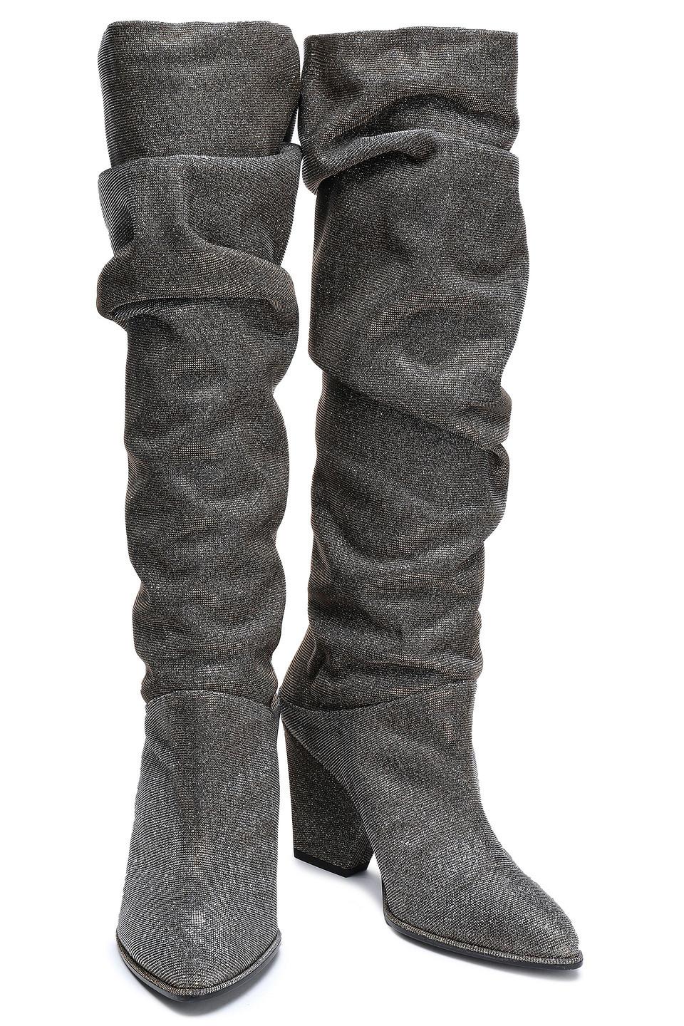 stuart weitzman silver boots