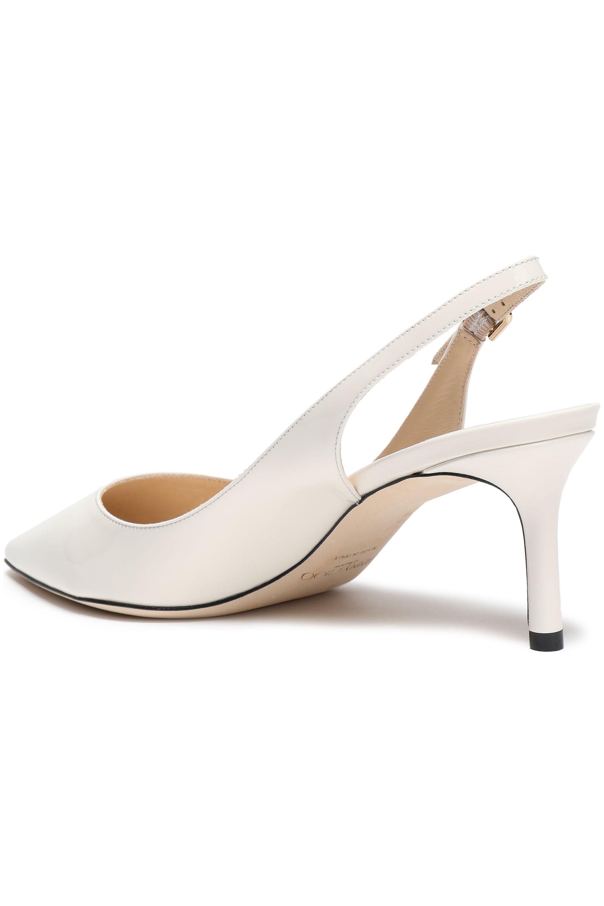 Jimmy Choo Erin 60 Patent-leather Slingback Pumps Off-white - Lyst