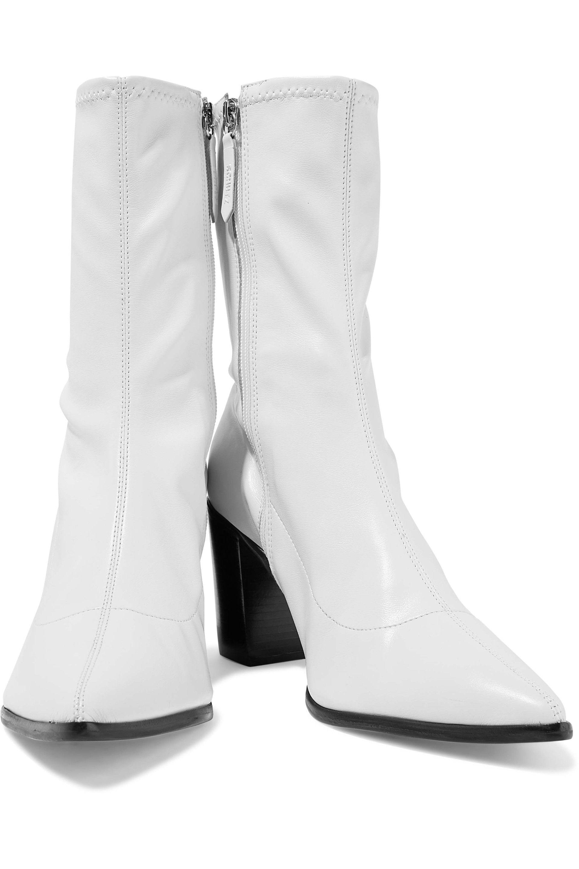 schutz white booties