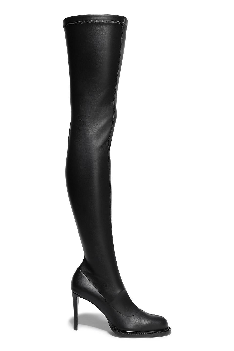 Stella McCartney Faux Stretch leather Thigh Boots in Black Lyst
