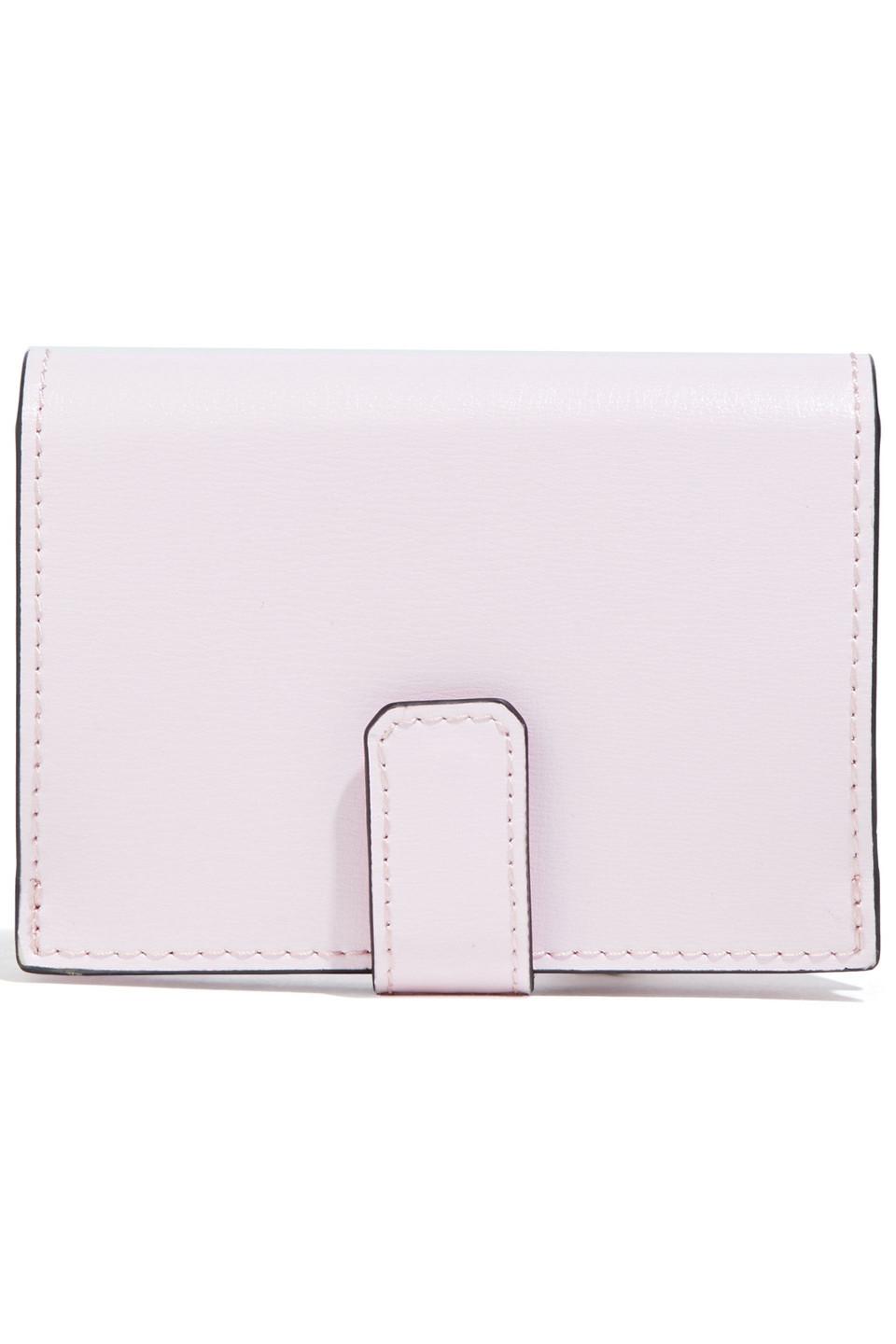 Ganni Leather Cardholder in Baby Pink (Pink) - Lyst