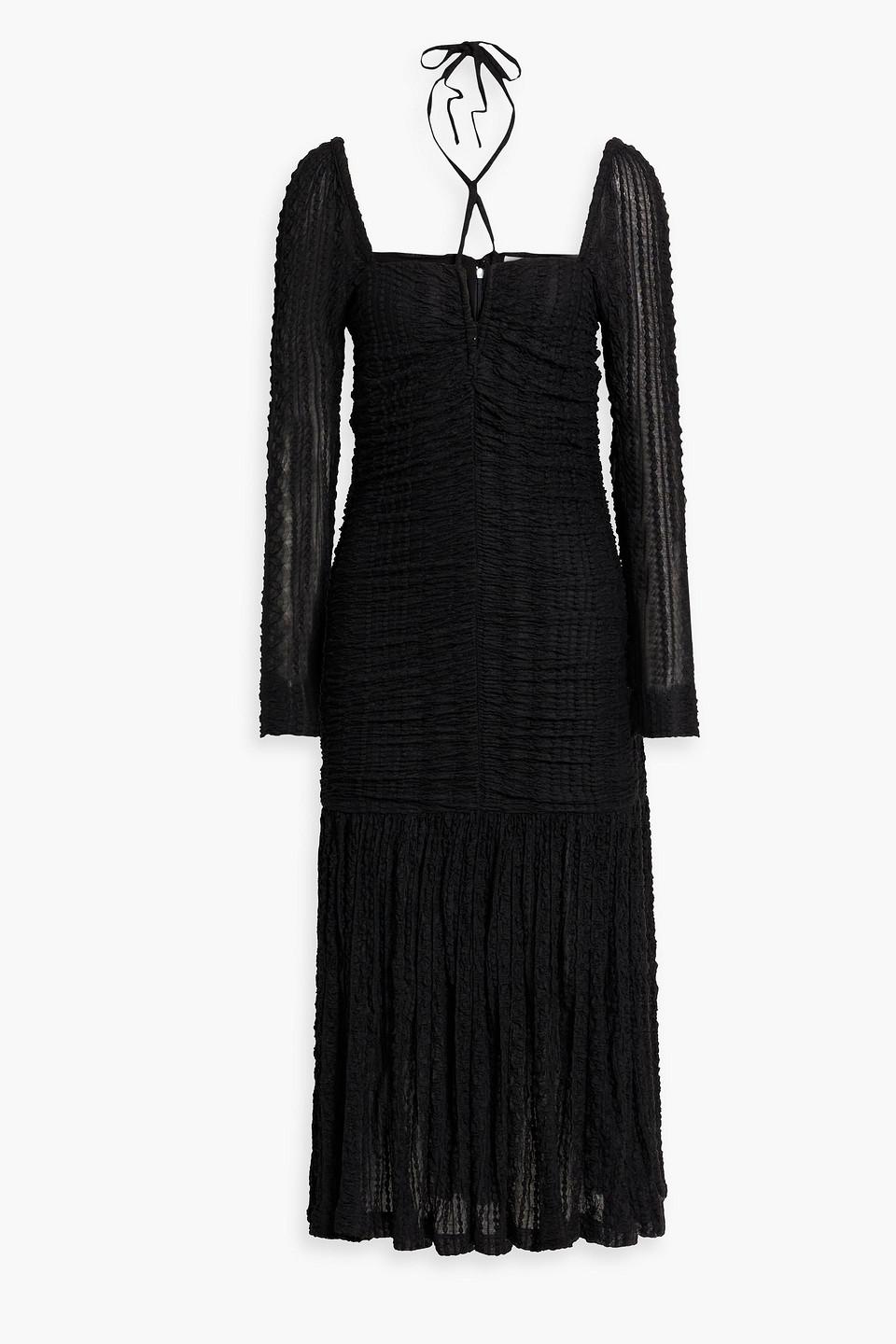 ganni dotted mesh dress GANNI Dot Mesh Wrap Dress