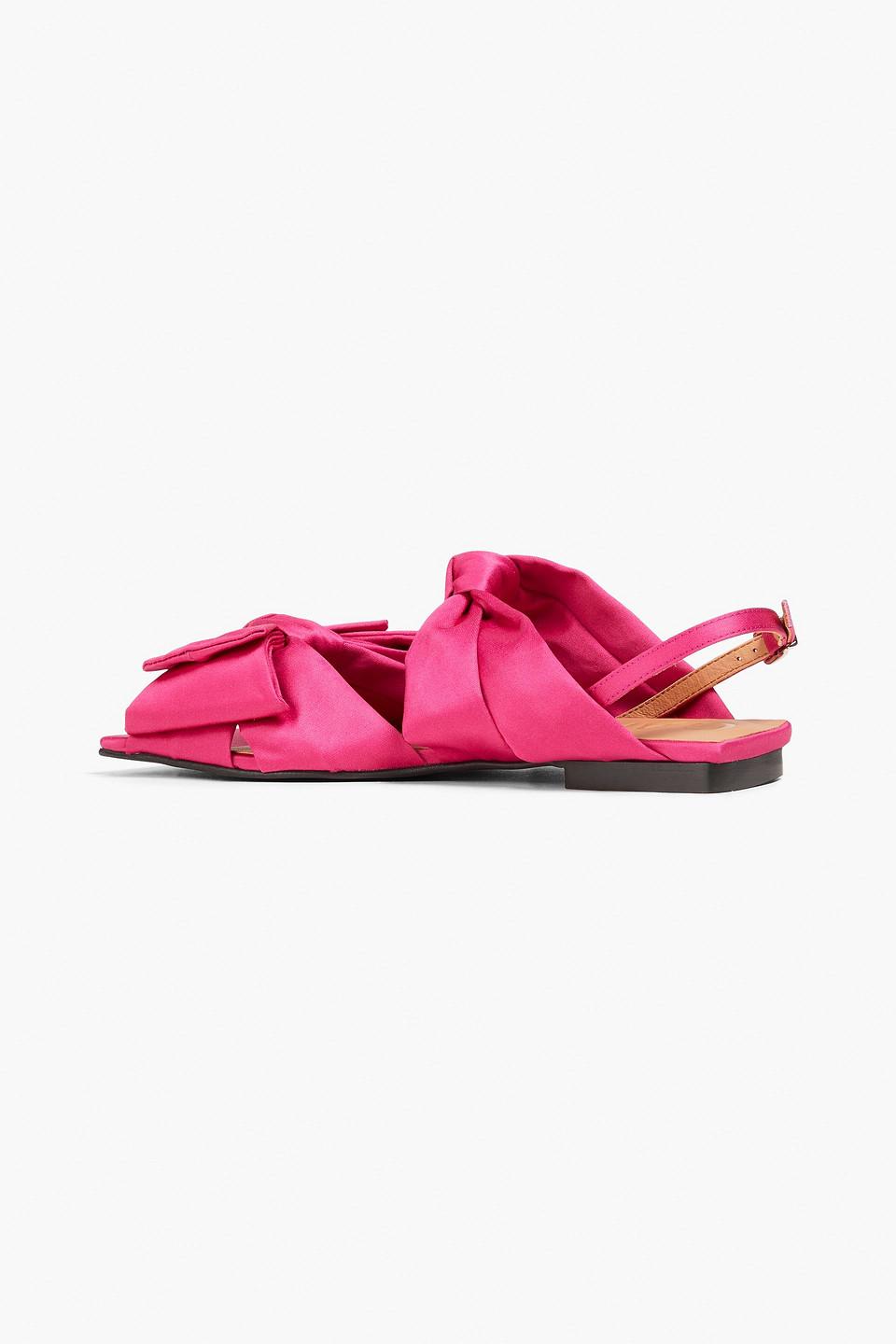 Flat Sandal Ganni Knotted Sandals Ganni Bow-detailed Satin