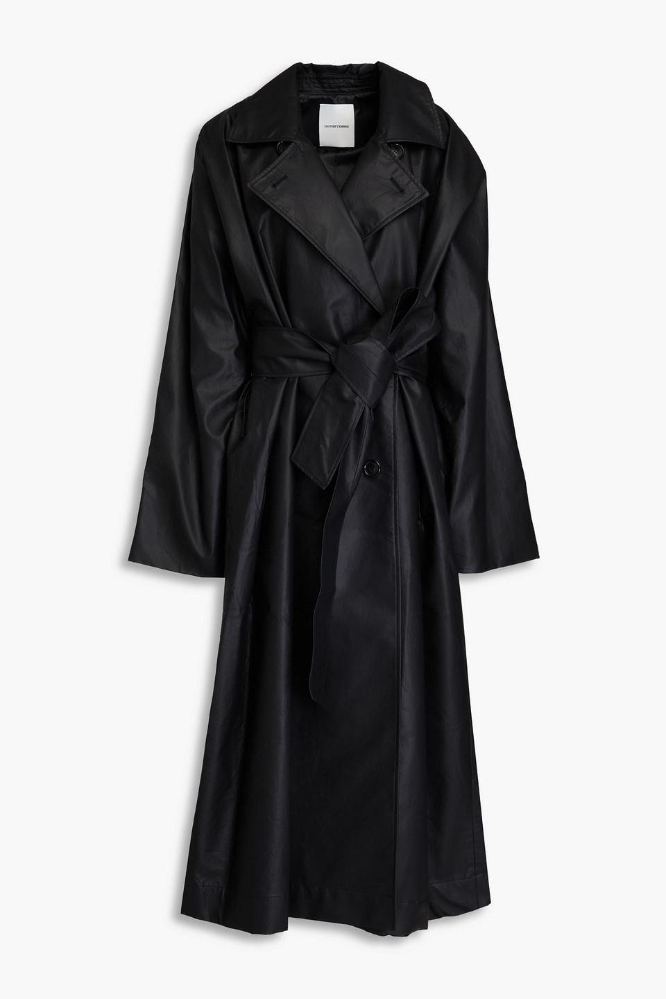 LE17SEPTEMBRE Belted Coated cotton Trench Coat in Black Lyst UK