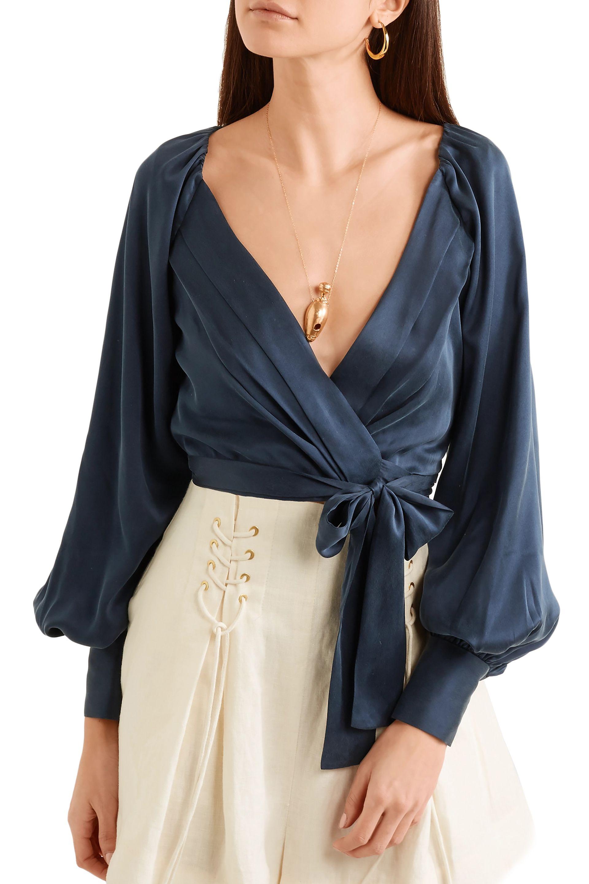 navy silk wrap