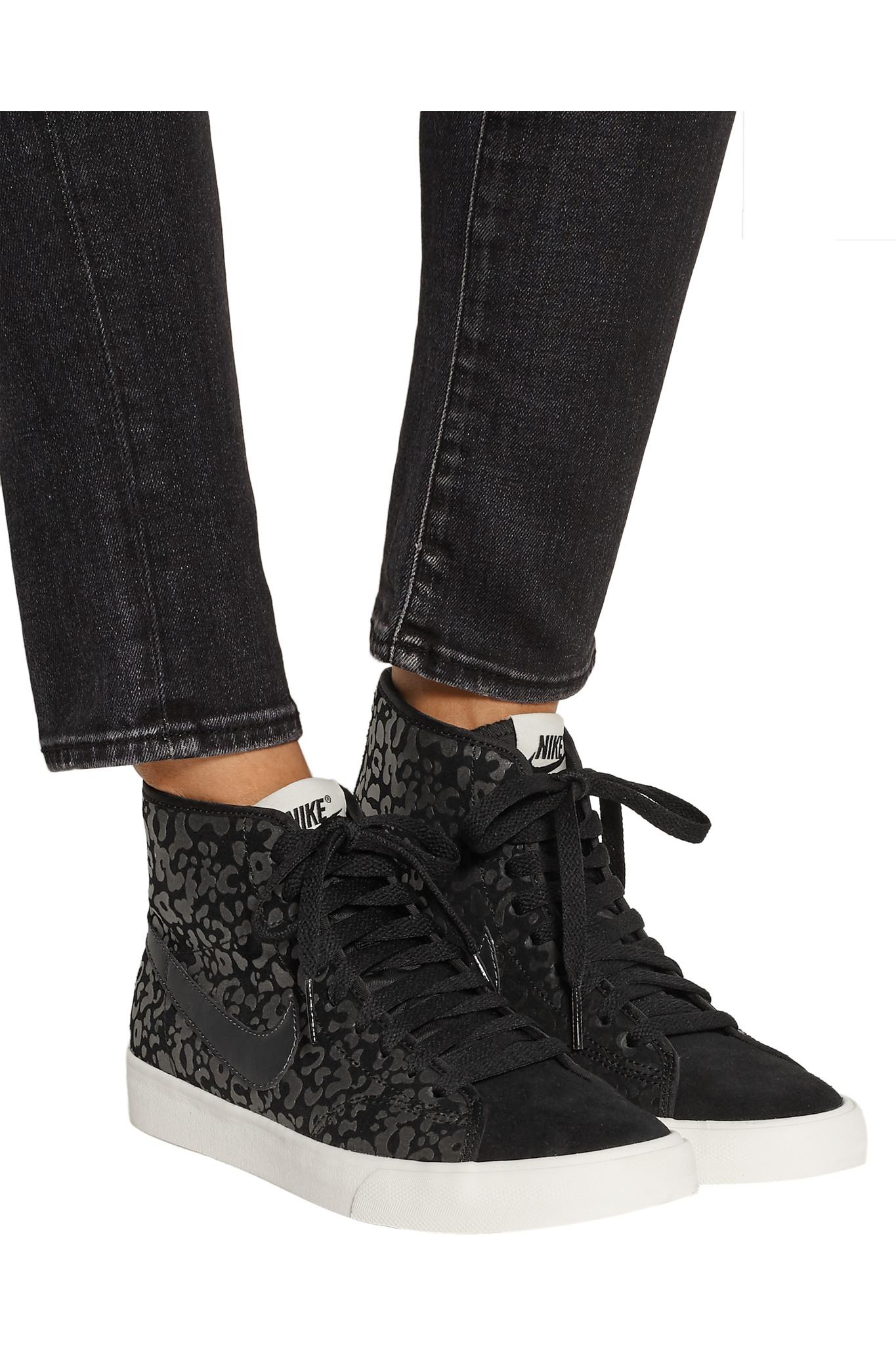 amenazar Fragua Maestro Nike Primo Court Leopard-print Suede High-top Sneakers in Black | Lyst