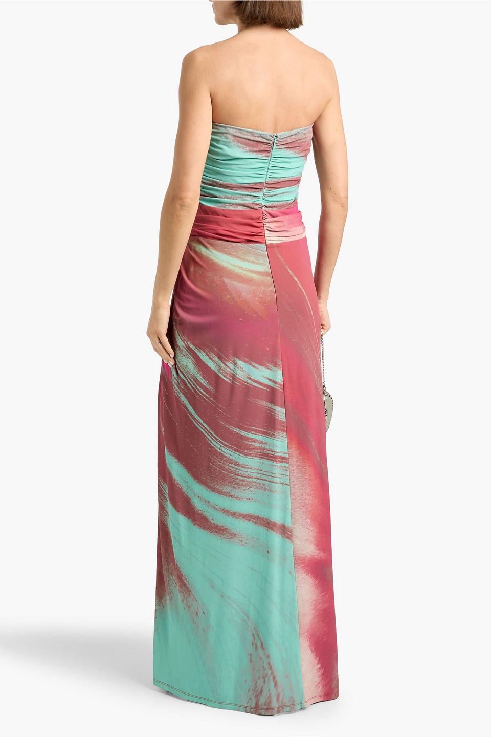 Jonathan Simkhai Emma Strapless Printed Stretch-Jersey Maxi Dress in Red |  Lyst
