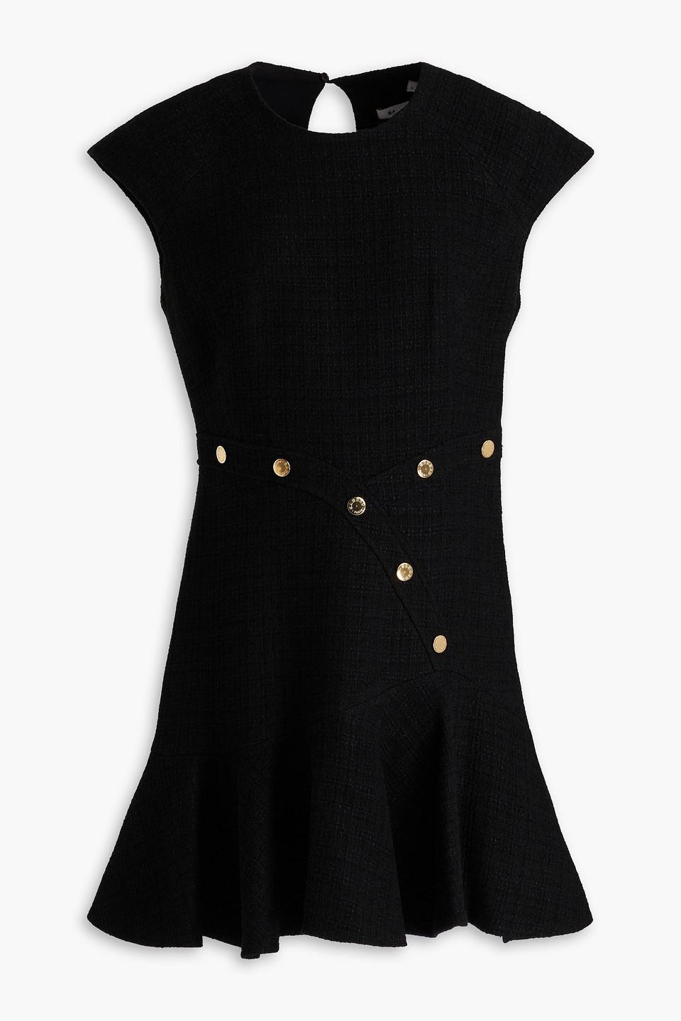 black tweed dress gold buttons Belvedere Vintage Tweed Dress – Belle Muse