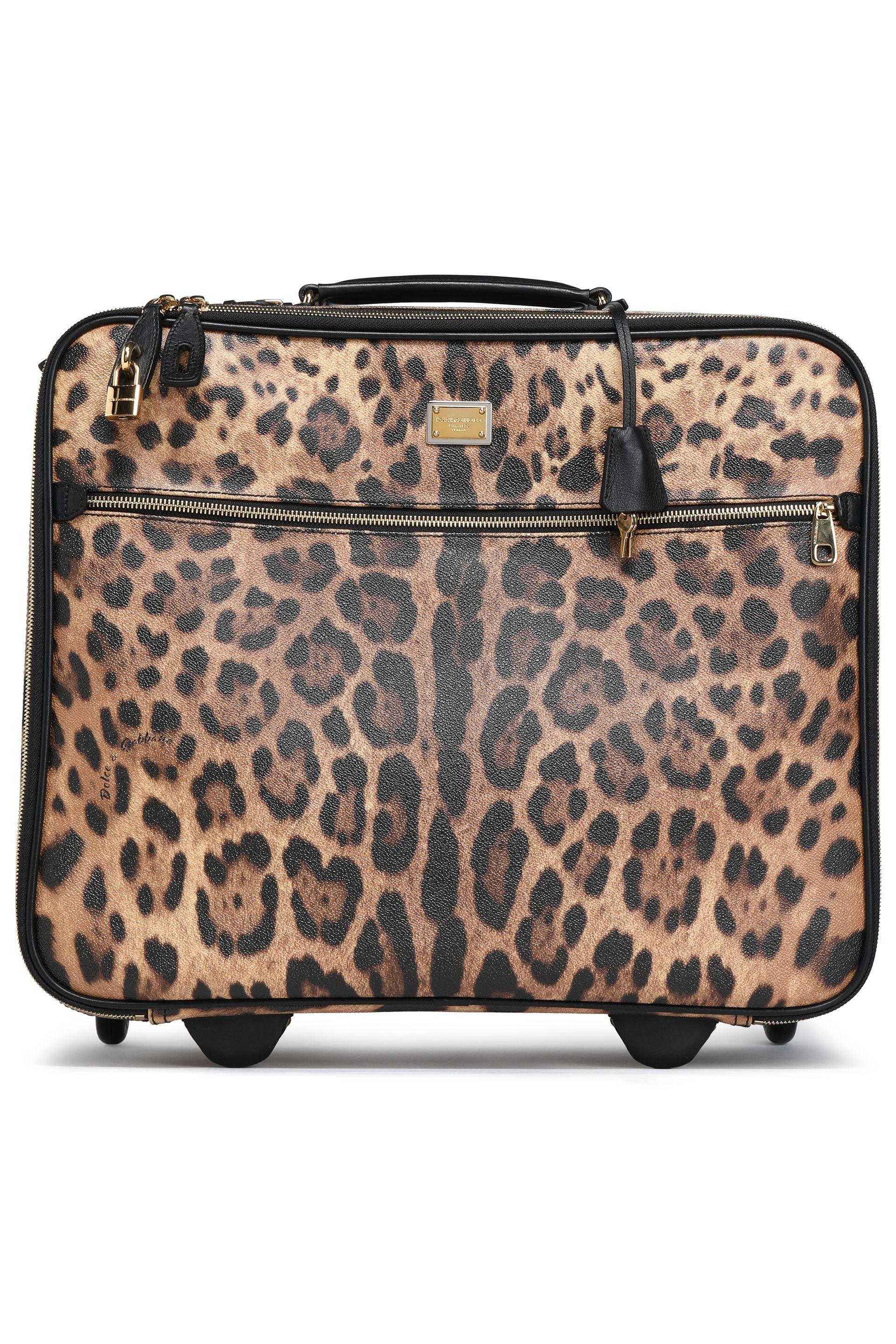 Dolce & Gabbana Woman Leopard-print Textured-leather Suitcase Animal Print  | Lyst