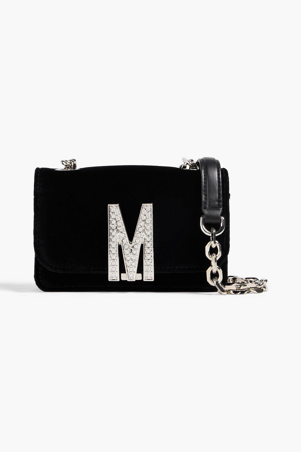 Moschino Embellished Velvet Cross body Bag in Black Lyst