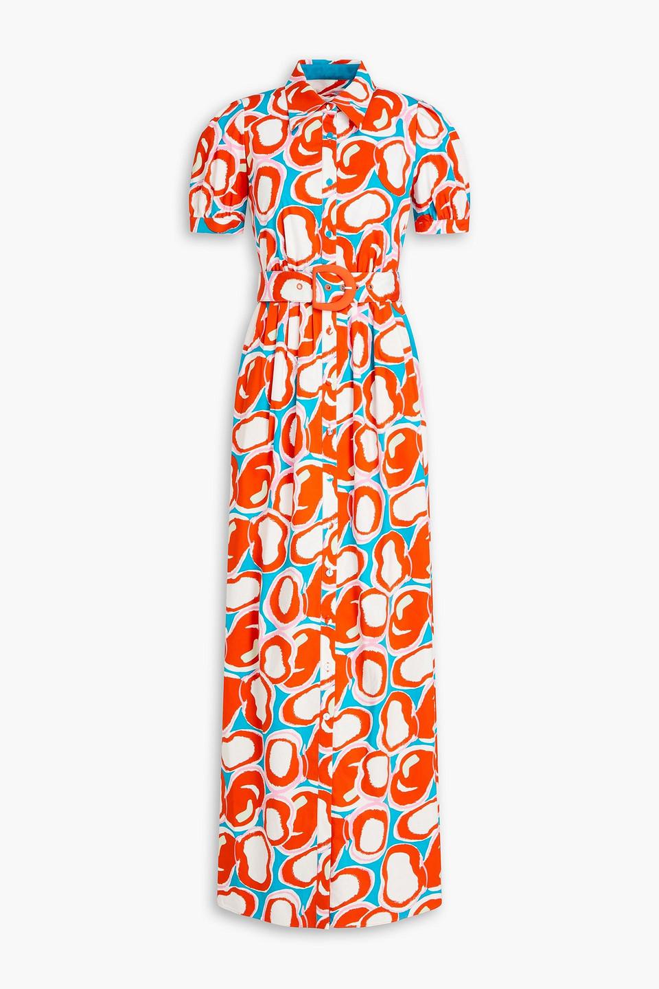 【Diane von Furstenberg】 Cateプリントコットン maxiドレス DIANE VON FURSTENBERG Tessa guipure lace-trimmed printed
