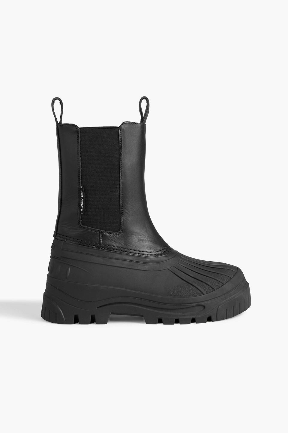 Axel Arigato Cryo Leather And Rubber Rain Boots in Black | Lyst