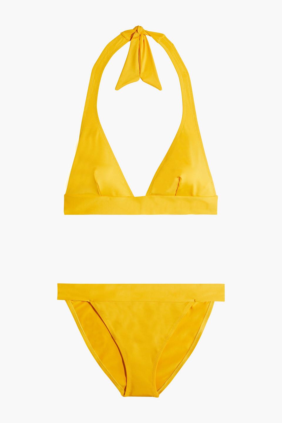 Iris & Ink Synthetic Elise Triangle Bikini in Marigold (Orange) | Lyst