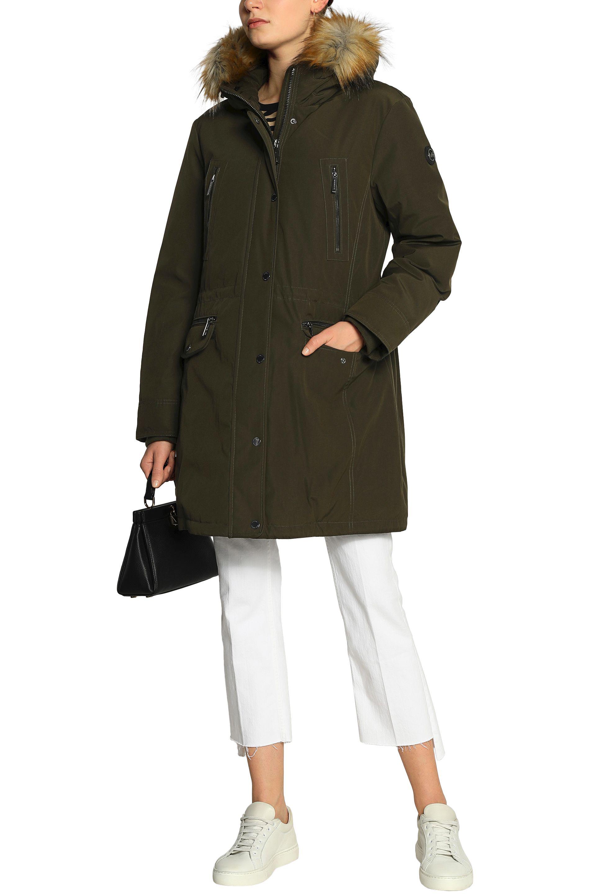 michael kors army green parka