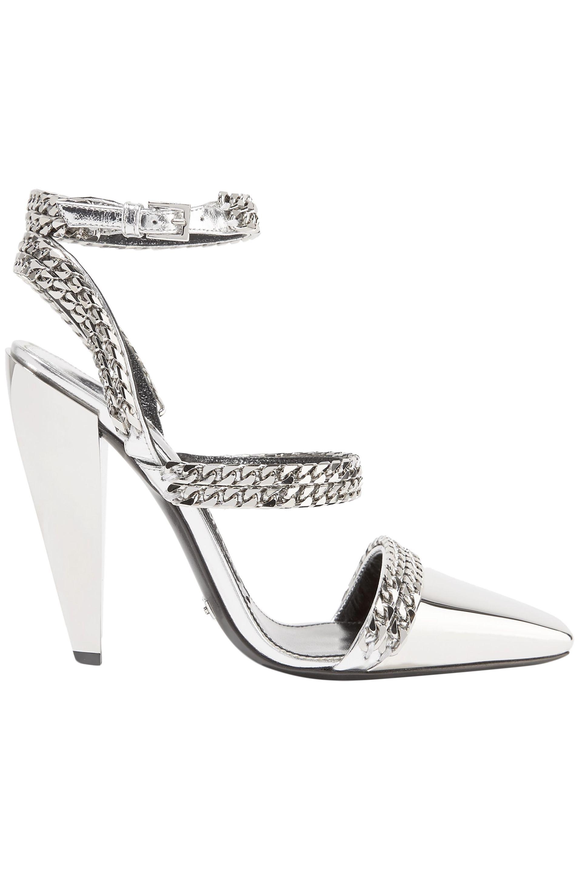 Tom Ford Chain-embellished Mirrored-leather Pumps Silver in Metallic | Lyst  Australia
