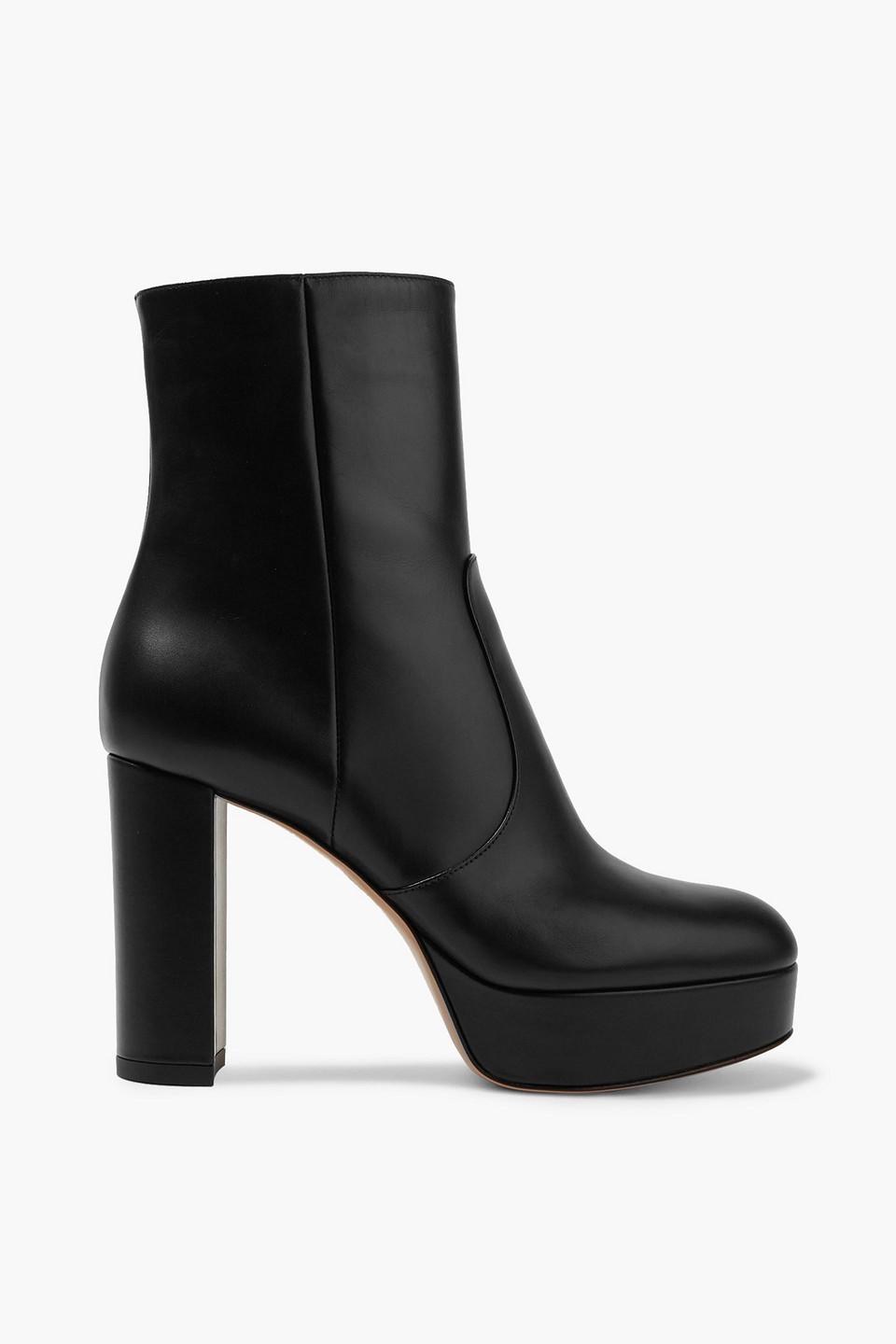90mm Daisen Platform Leather Ankle Boots