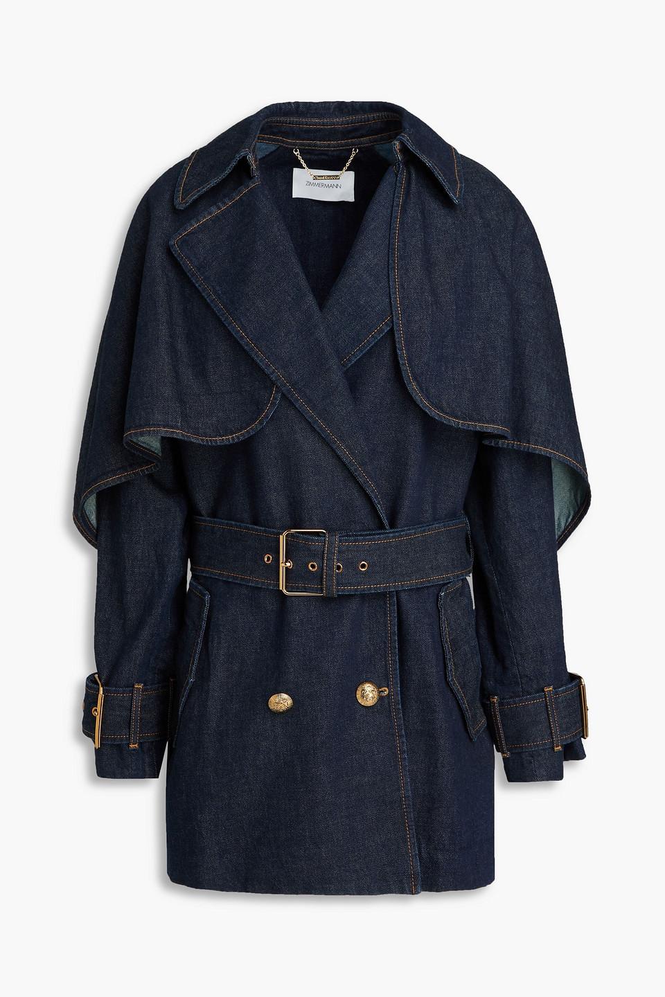 タイムセール！Zimmermann Denim Trench Cape Coat Zimmermann Denim Trench Coat in Blue | Lyst UK