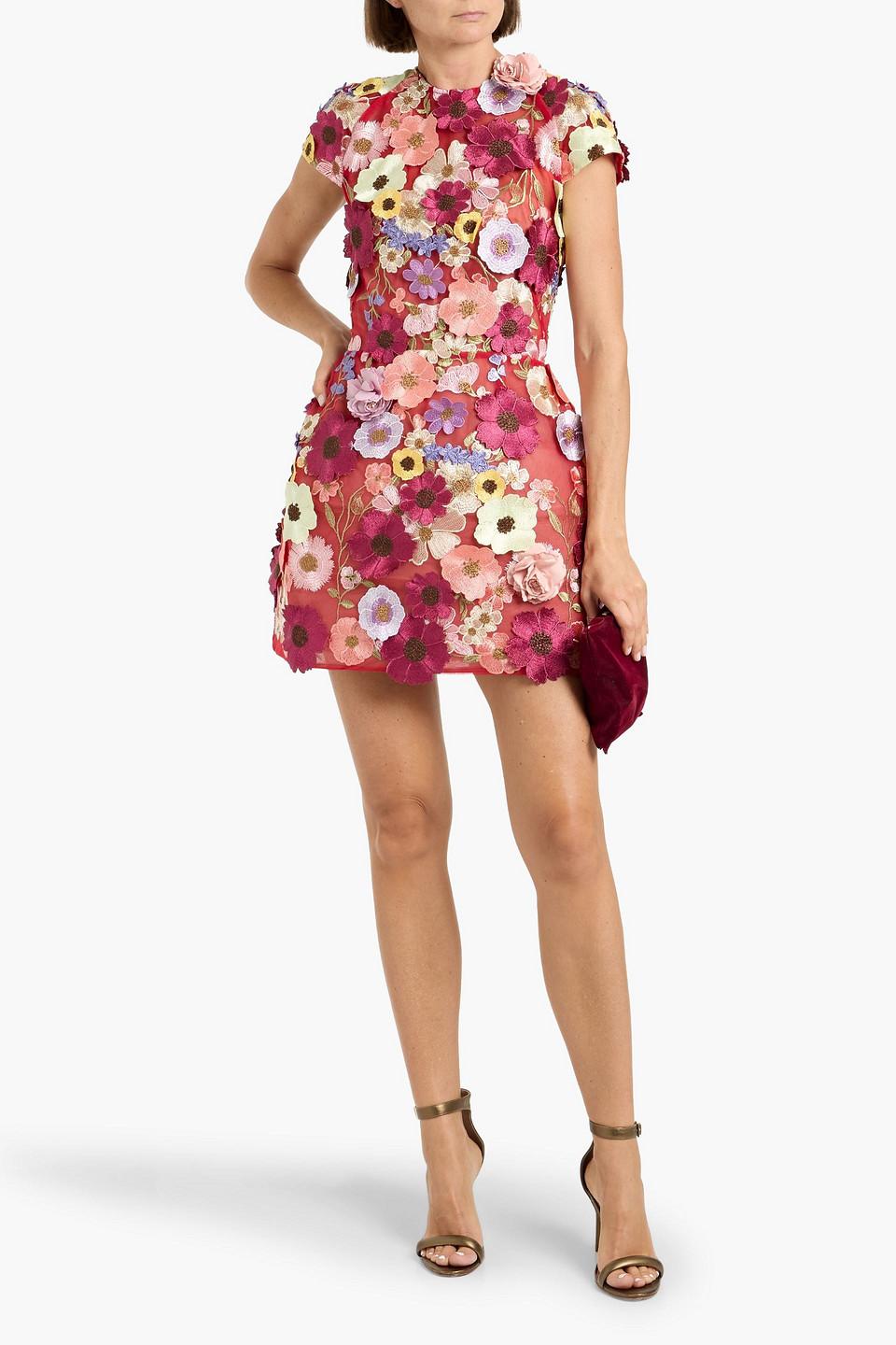 Bronx and Banco Jasmine Floral-Appliqud Tulle Mini Dress in Red | Lyst Bronx and Banco Jasmine Floral-Appliqud Tulle Mini Dress in Red | Lyst