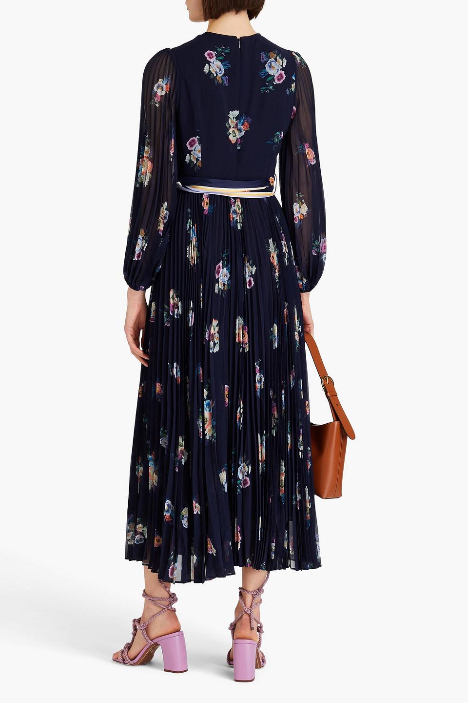 zimmermann pleated midi dress navy Zimmermann Pleated Midi Dress - Paradise Navy