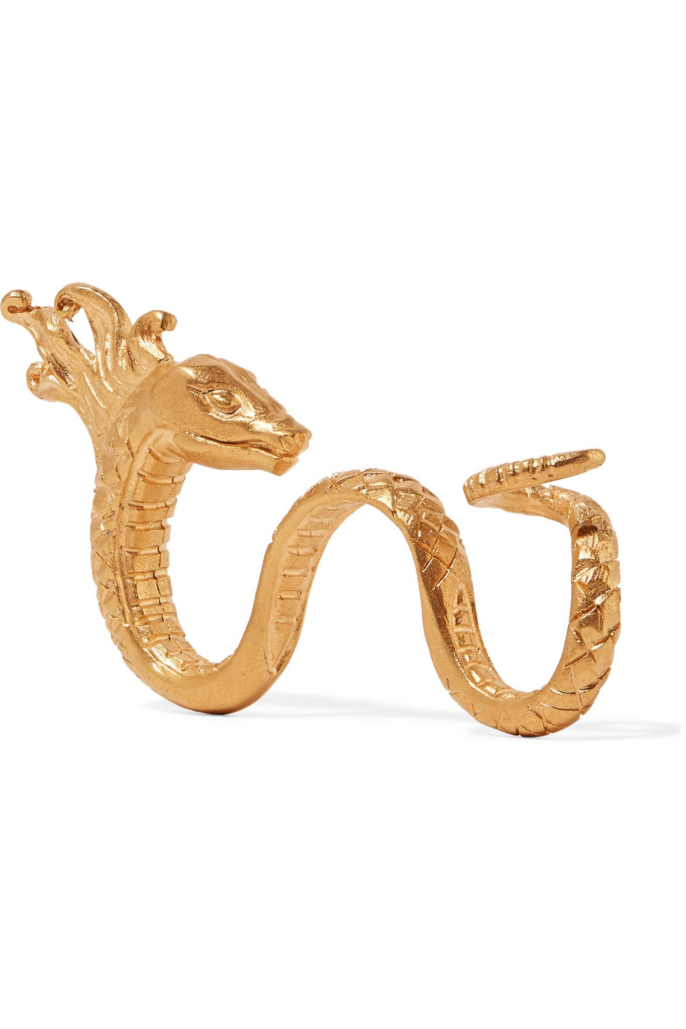 three finger ring gold