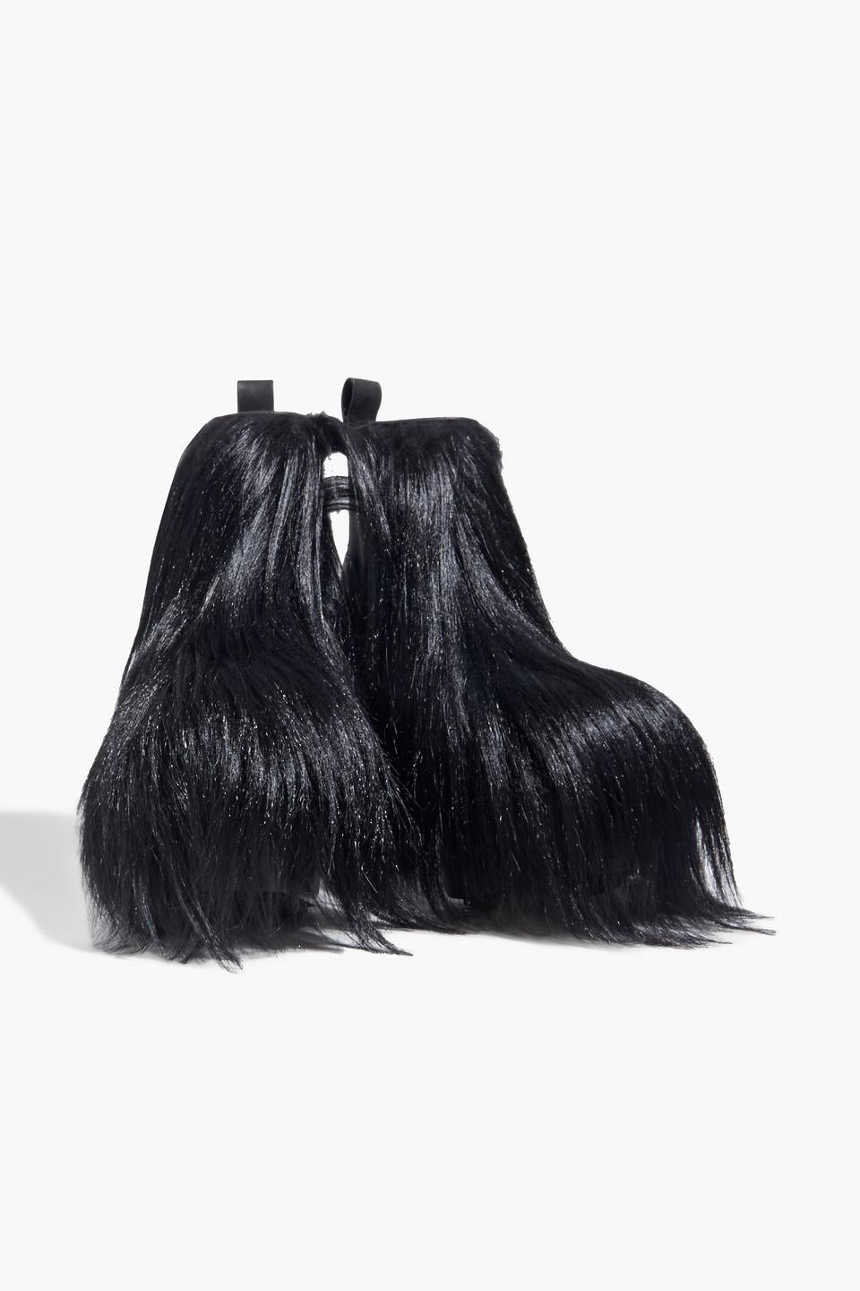 Rick Owens Goat Kiss Goat Hair And Leather Platform Ankle Boots in 